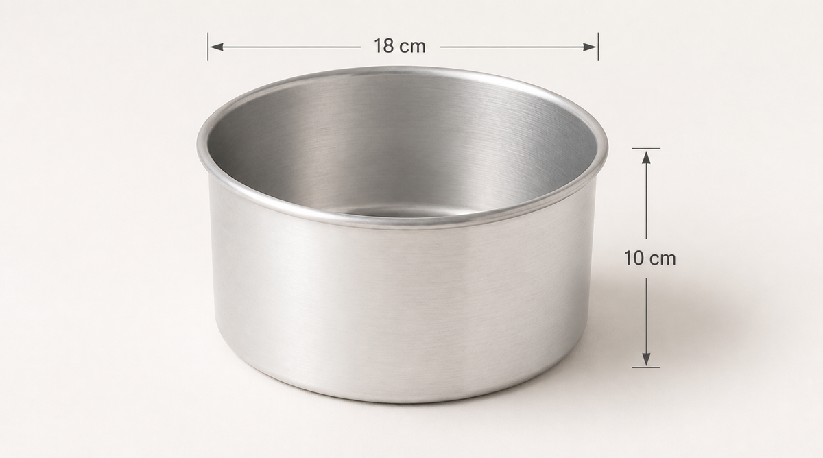 Extra Deep Round Aluminium Cake Tin – Fixed Base – 10 cm