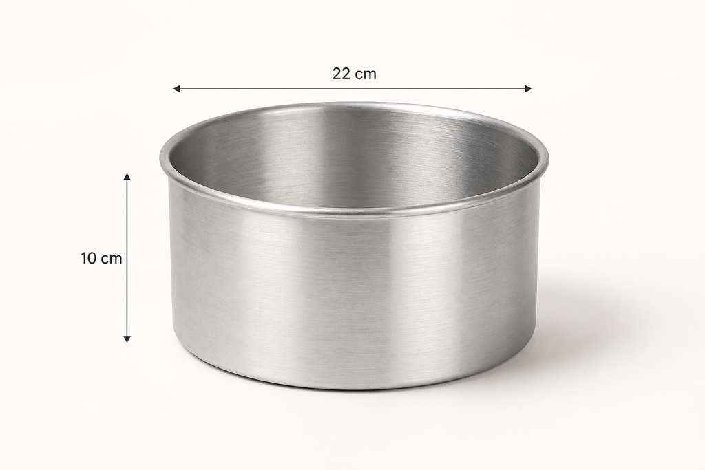 Extra Deep Round Aluminium Cake Tin – Fixed Base – 10 cm