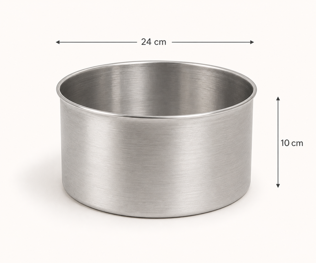 Extra Deep Round Aluminium Cake Tin – Fixed Base – 10 cm