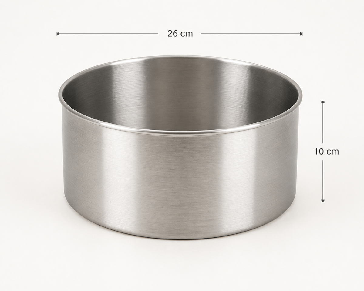 Extra Deep Round Aluminium Cake Tin – Fixed Base – 10 cm
