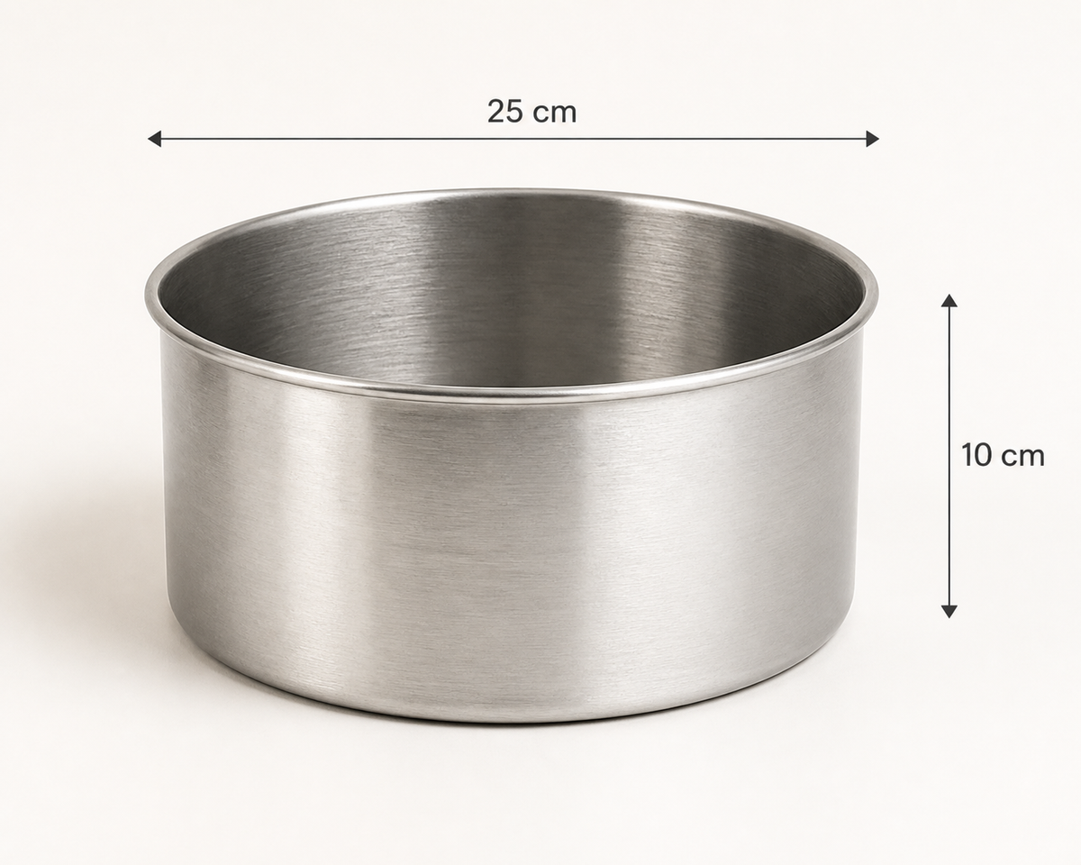 Extra Deep Round Aluminium Cake Tin – Fixed Base – 10 cm