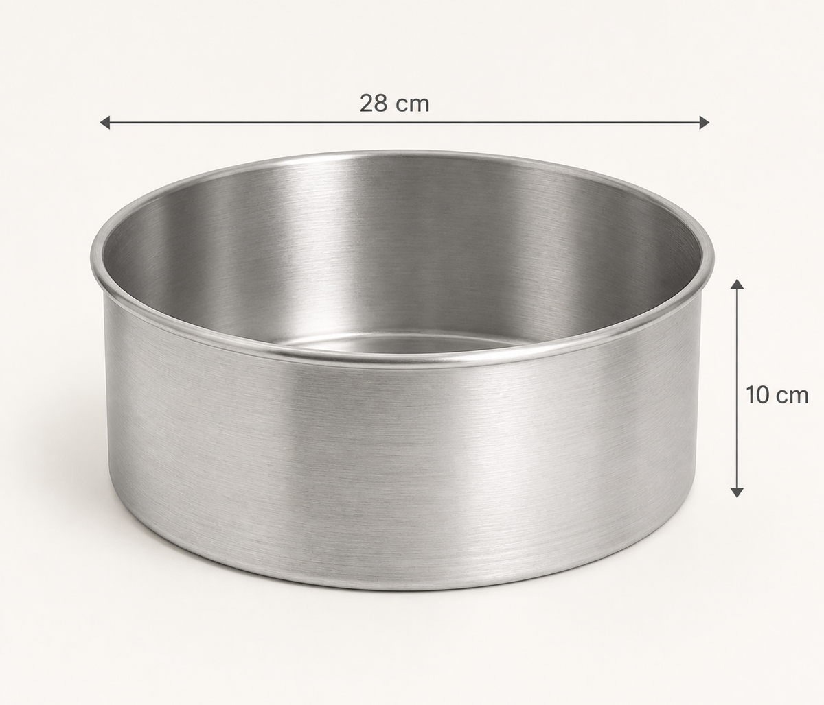 Extra Deep Round Aluminium Cake Tin – Fixed Base – 10 cm