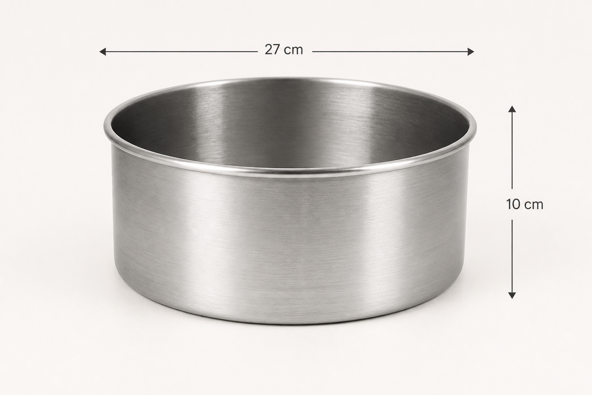 Extra Deep Round Aluminium Cake Tin – Fixed Base – 10 cm
