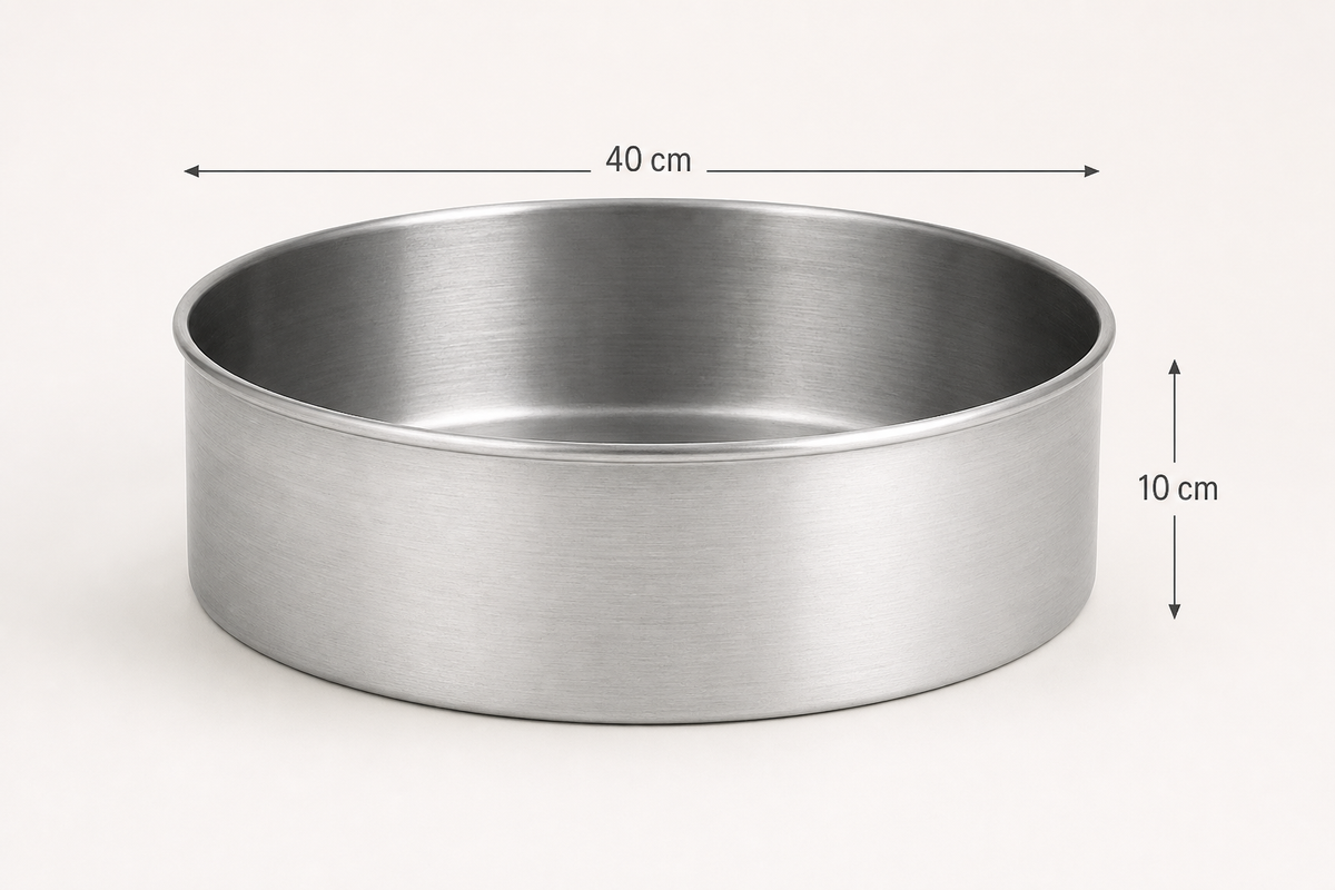 Extra Deep Round Aluminium Cake Tin – Fixed Base – 10 cm