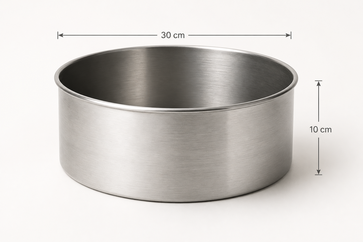 Extra Deep Round Aluminium Cake Tin – Fixed Base – 10 cm
