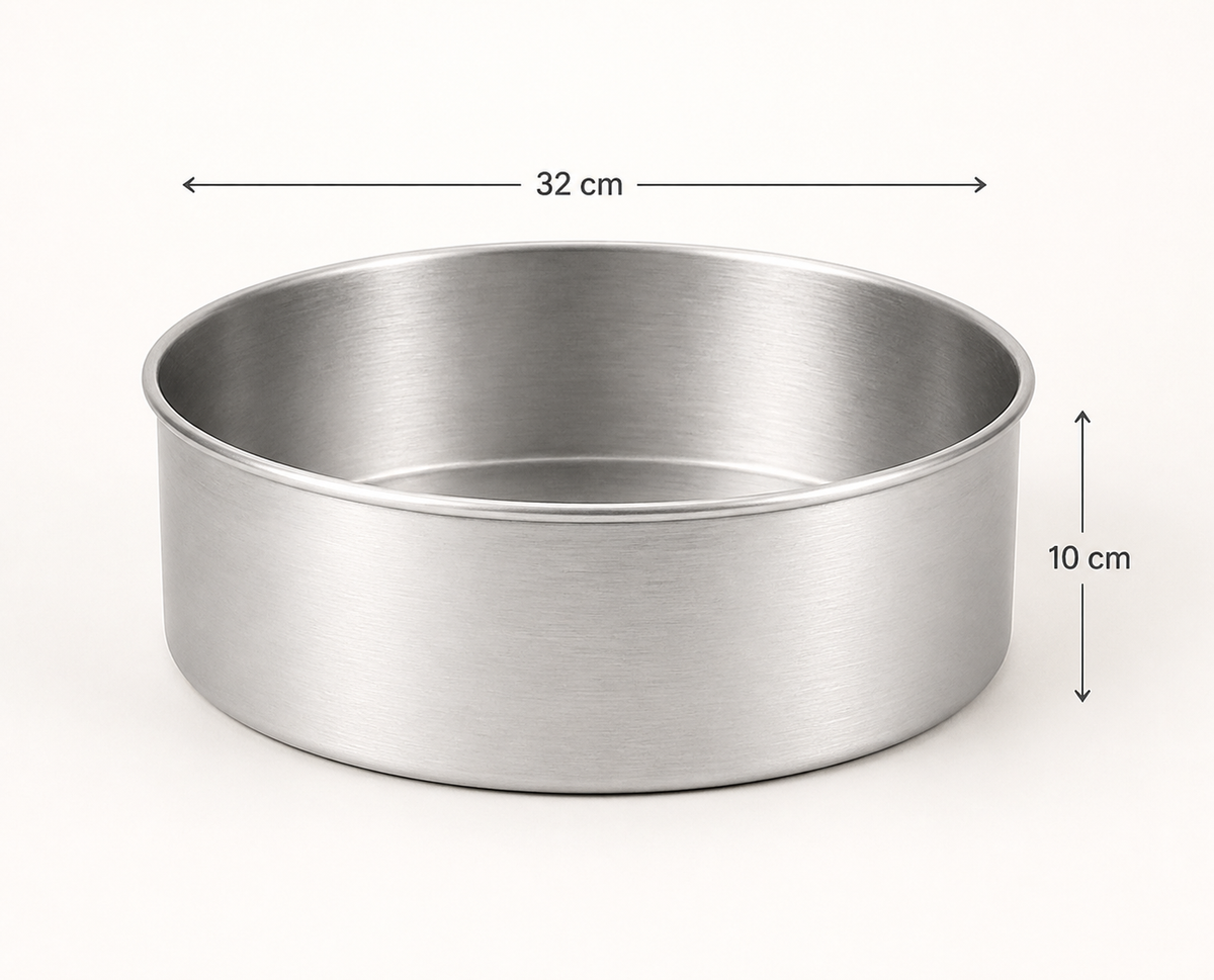 Extra Deep Round Aluminium Cake Tin – Fixed Base – 10 cm