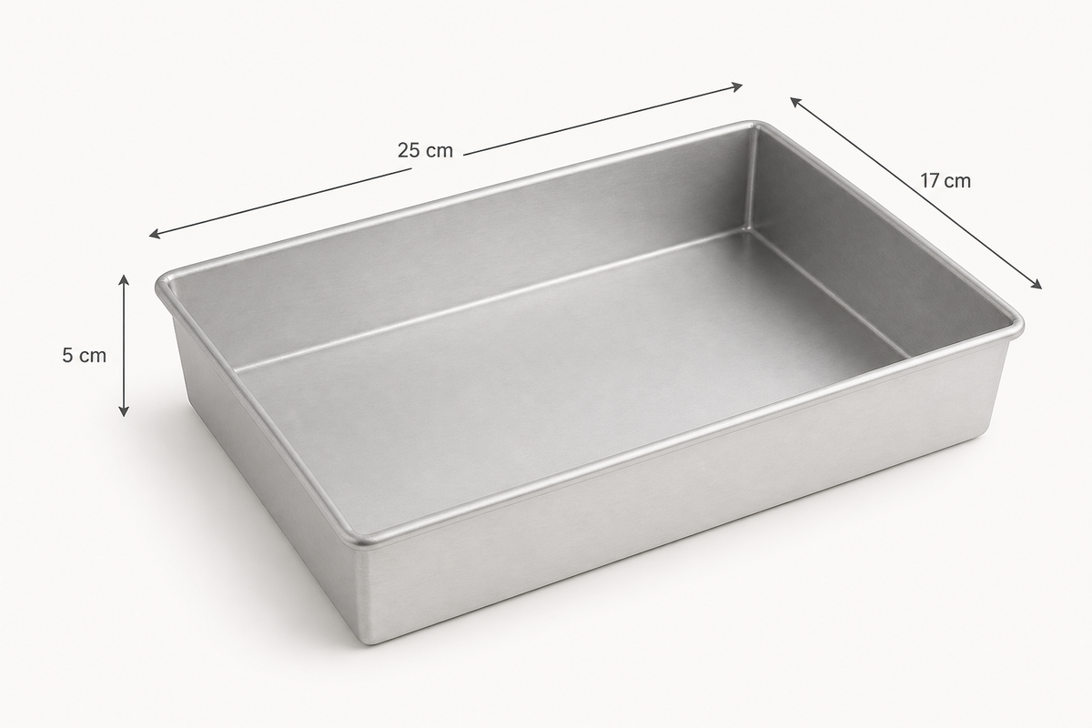 Rectangular Aluminium Cake Tin – Fixed Base – 5 cm Deep