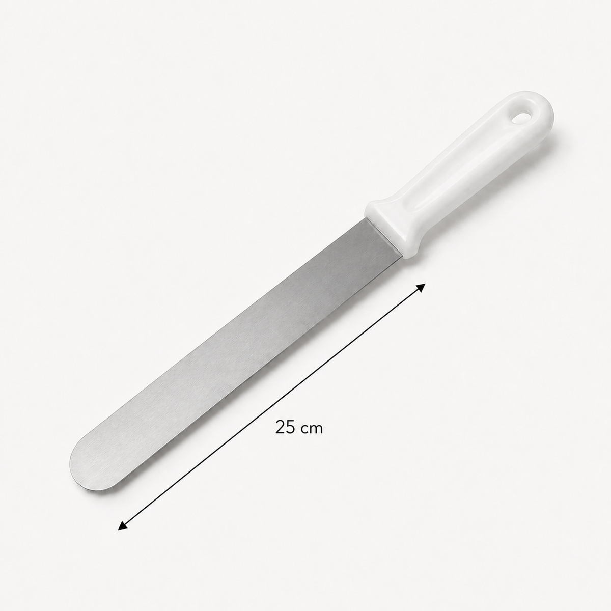 Stainless Steel Straight Icing Spatula – White Handle