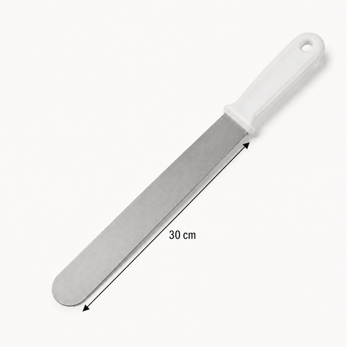 Stainless Steel Straight Icing Spatula – White Handle