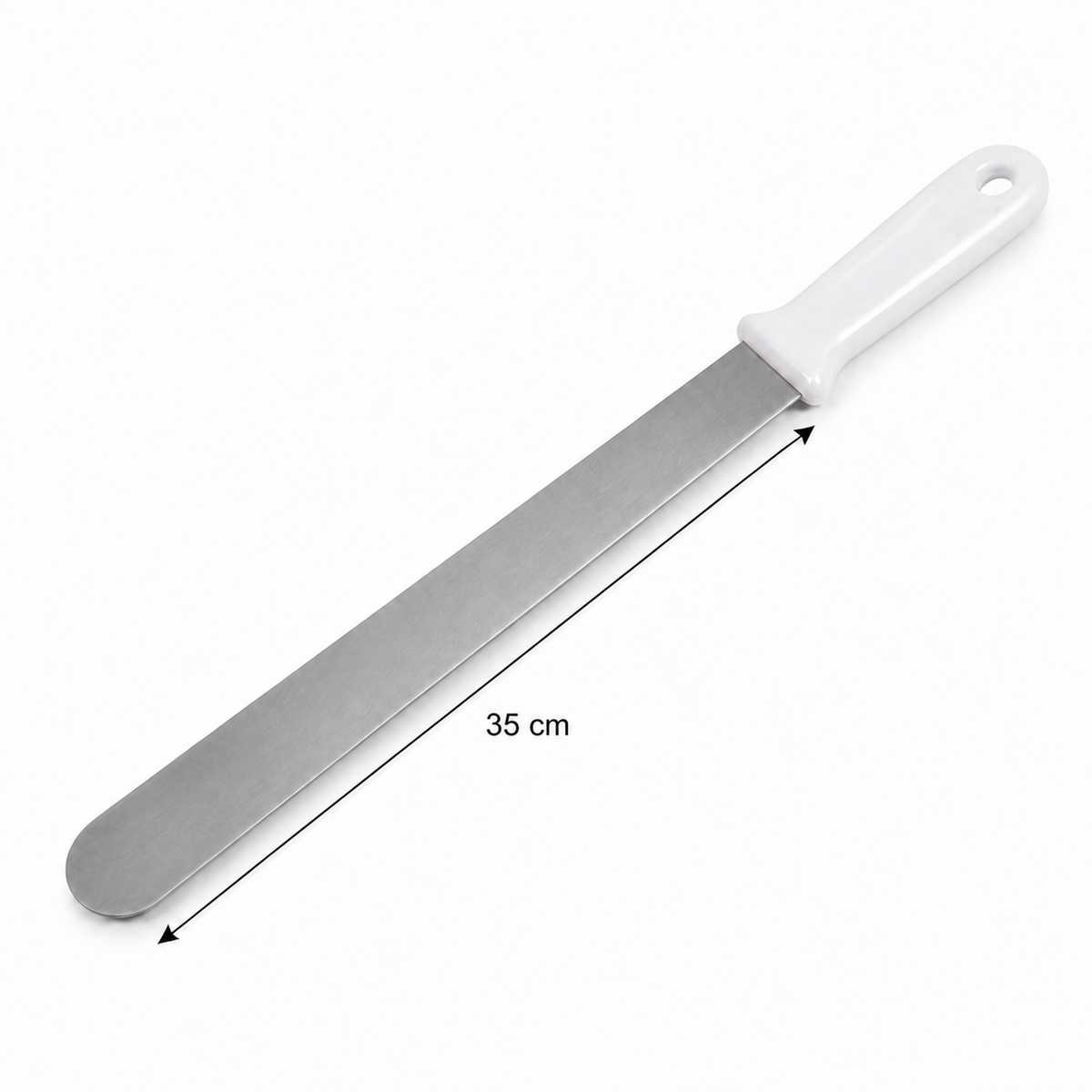 Stainless Steel Straight Icing Spatula – White Handle