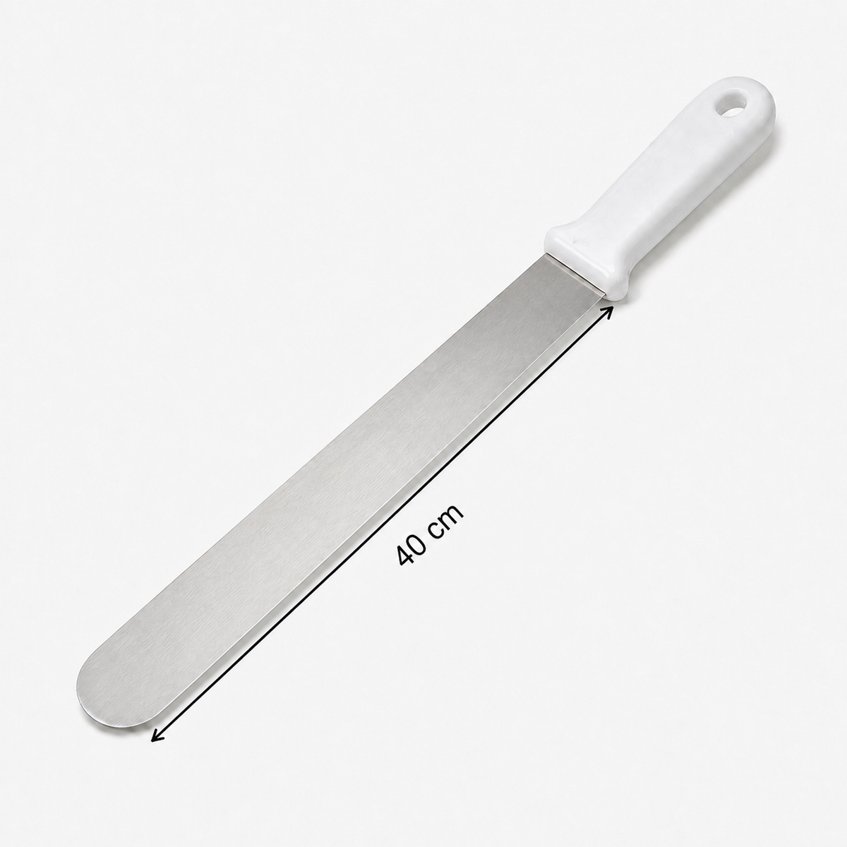 Stainless Steel Straight Icing Spatula – White Handle