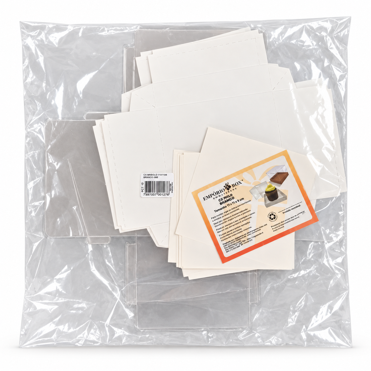 Clear Mini Cake Boxes with White or Kraft Base – Pack of 10