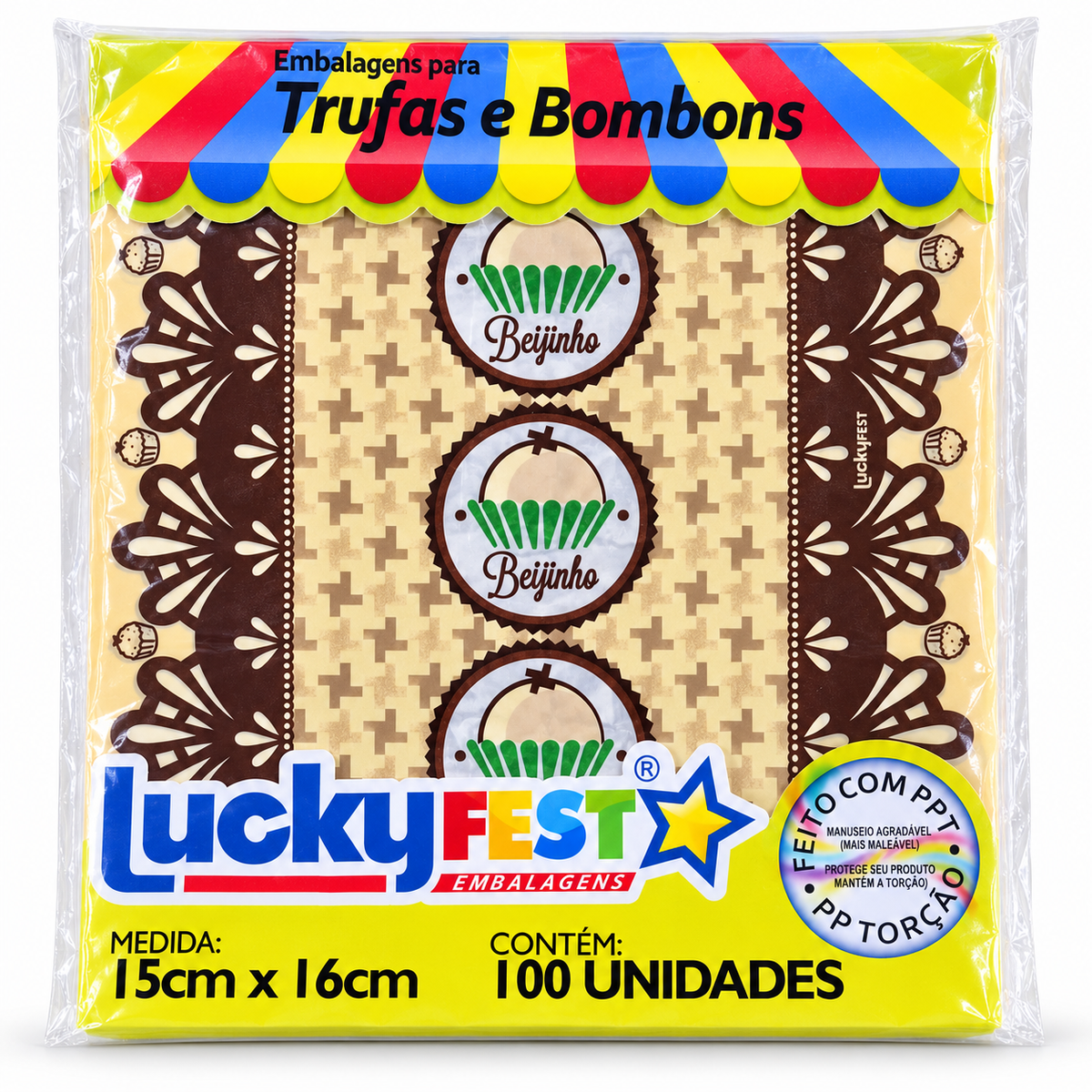 Printed Truffle & Chocolate Wrappers 15 × 16 cm – Pack of 100