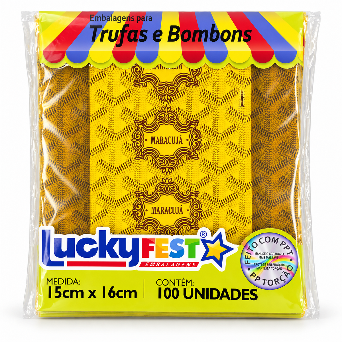 Printed Truffle & Chocolate Wrappers 15 × 16 cm – Pack of 100