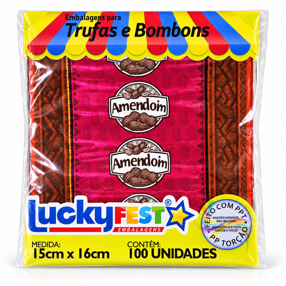 Printed Truffle & Chocolate Wrappers 15 × 16 cm – Pack of 100