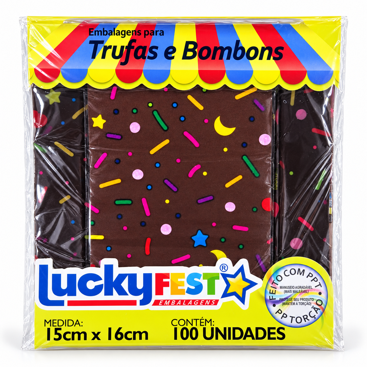 Printed Truffle & Chocolate Wrappers 15 × 16 cm – Pack of 100
