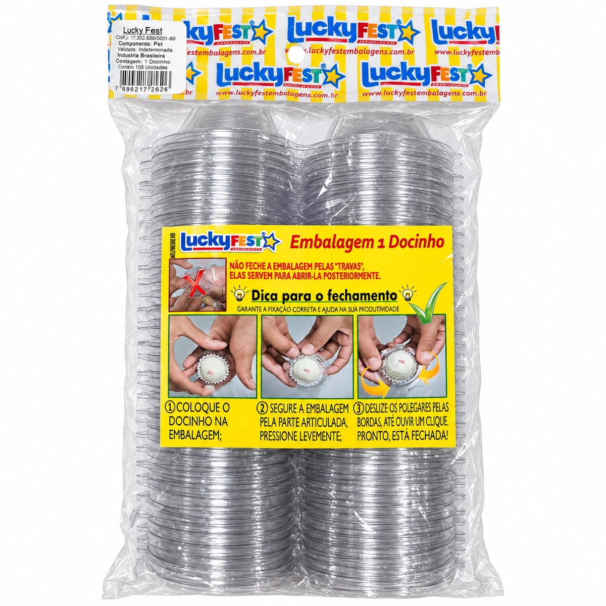 Clear Individual Sweet Containers – Pack of 100