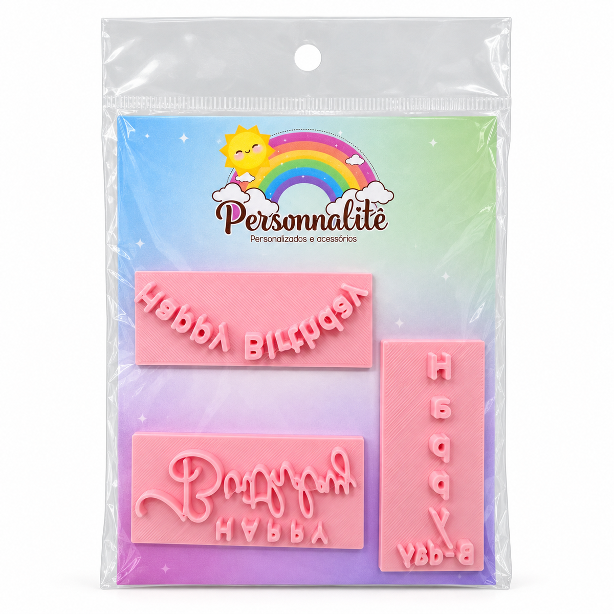 Happy Birthday Plaque Fondant Cutter Set - 6 cm