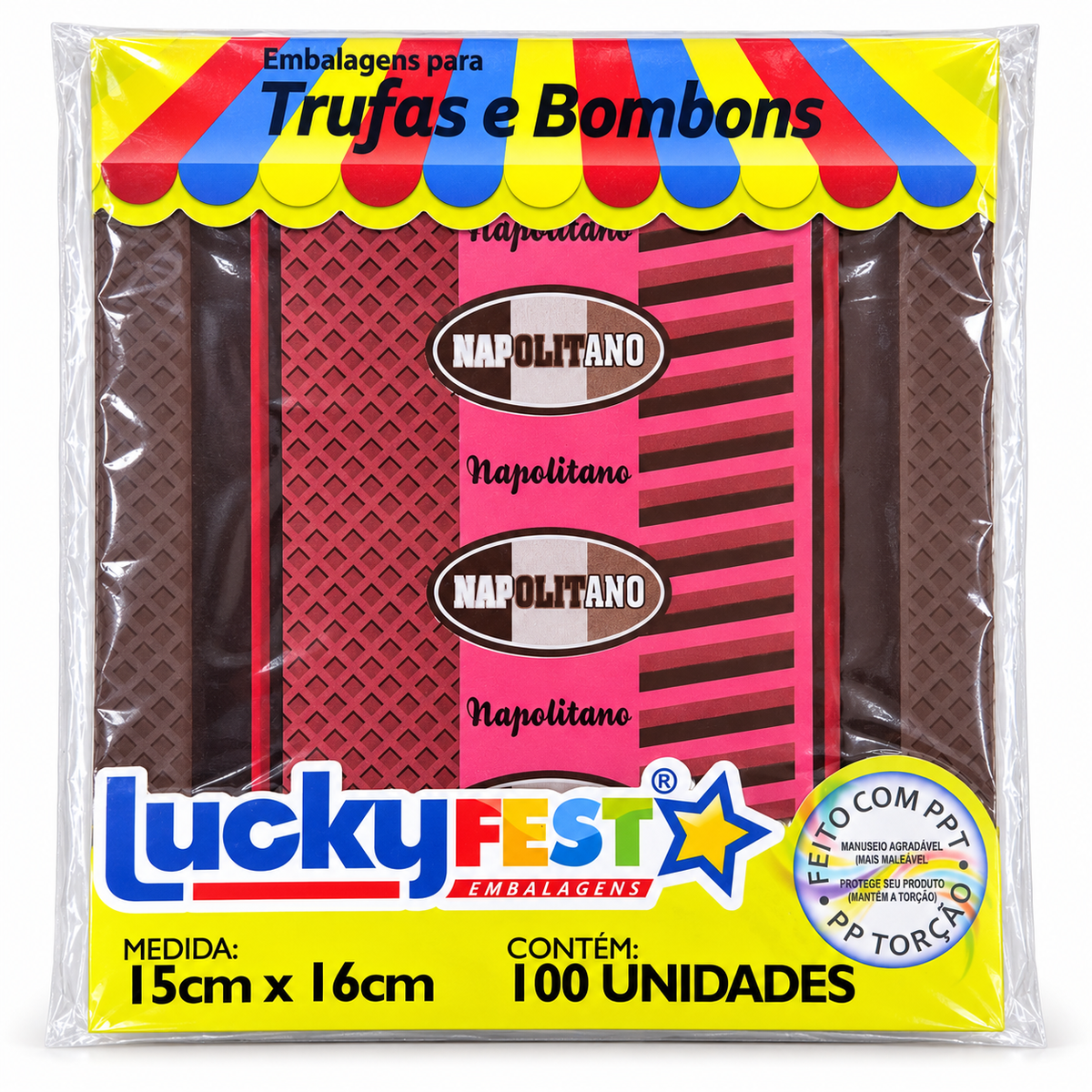 Printed Truffle & Chocolate Wrappers 15 × 16 cm – Pack of 100
