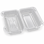 Clear Rectangular Cake & Dessert Container with Hinged Lid
