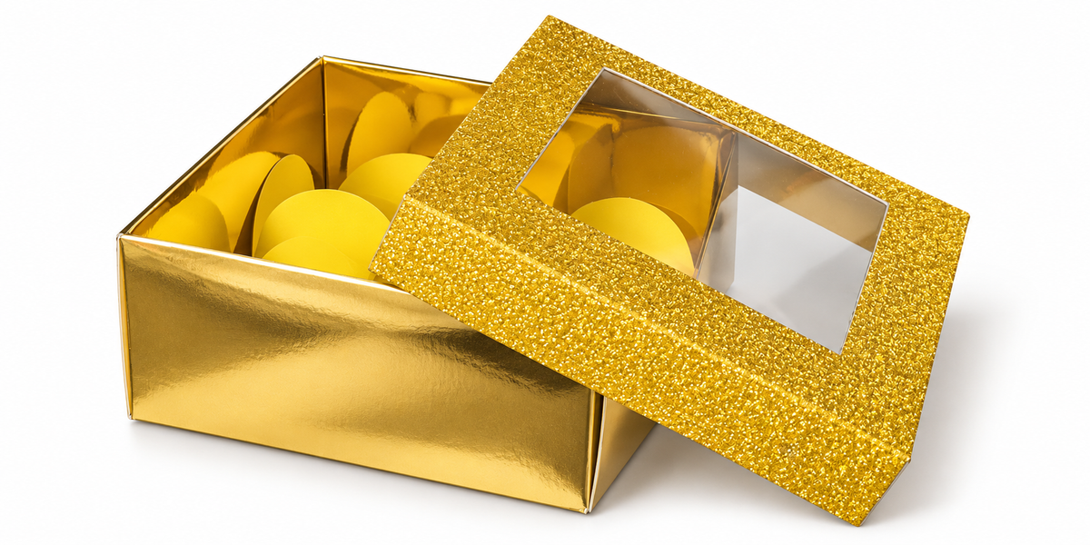 Glitter Window Sweet Box – Holds 4 Sweets