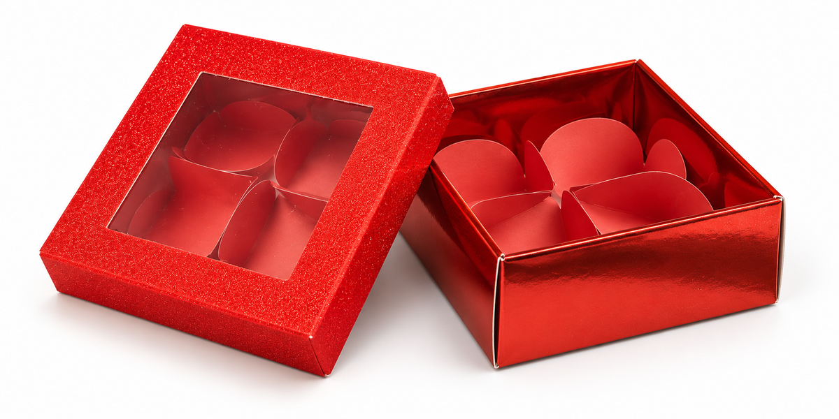 Glitter Window Sweet Box – Holds 4 Sweets