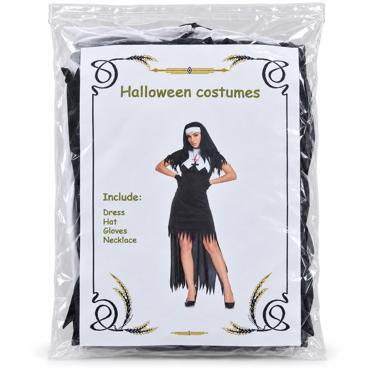 Gothic Nun Halloween Fancy Dress Costume