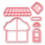 Shopfront Fondant Cutter Set – 9 cm – 6 Pieces