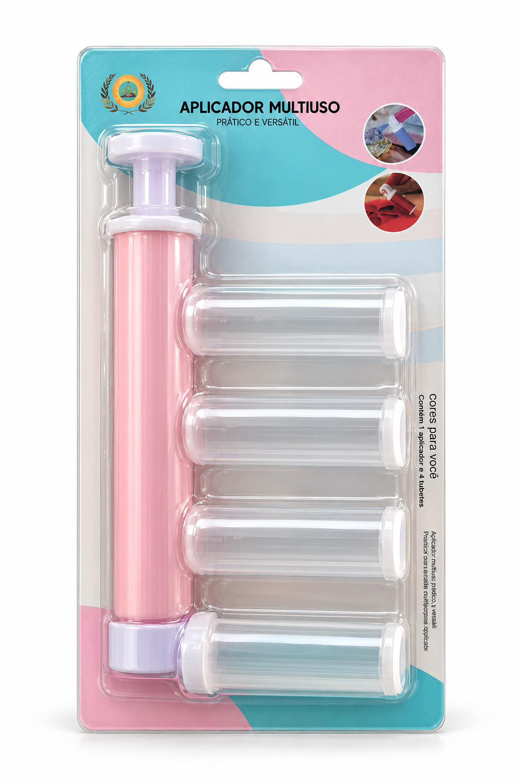 Manual Powder Spray Pump with 4 Storage Tubes – Pink