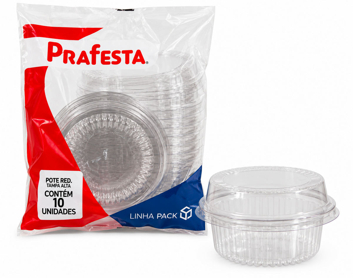 Prafesta Clear Round High Dome Dessert Containers – Pack of 10