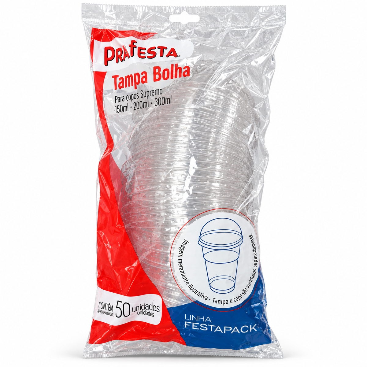 Prafesta Clear Dome Lids for Supremo Cups – Pack of 50