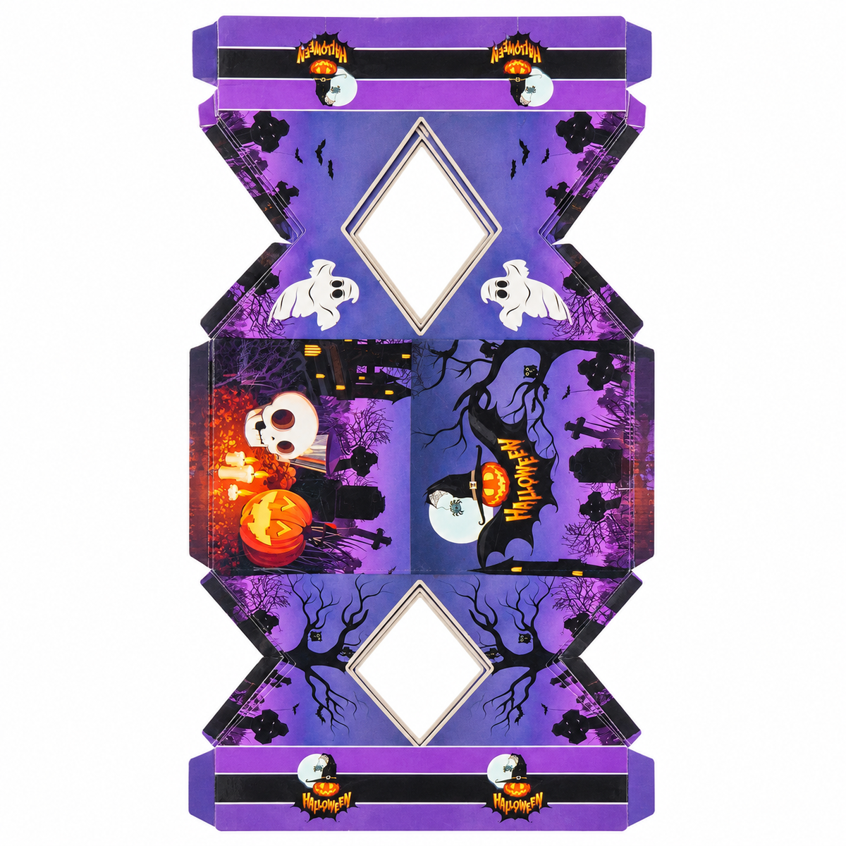 Purple Halloween Cracker-Shaped Favour Boxes – Pack of 10