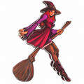 Halloween Witch on Broomstick Decoration - Pack of 10