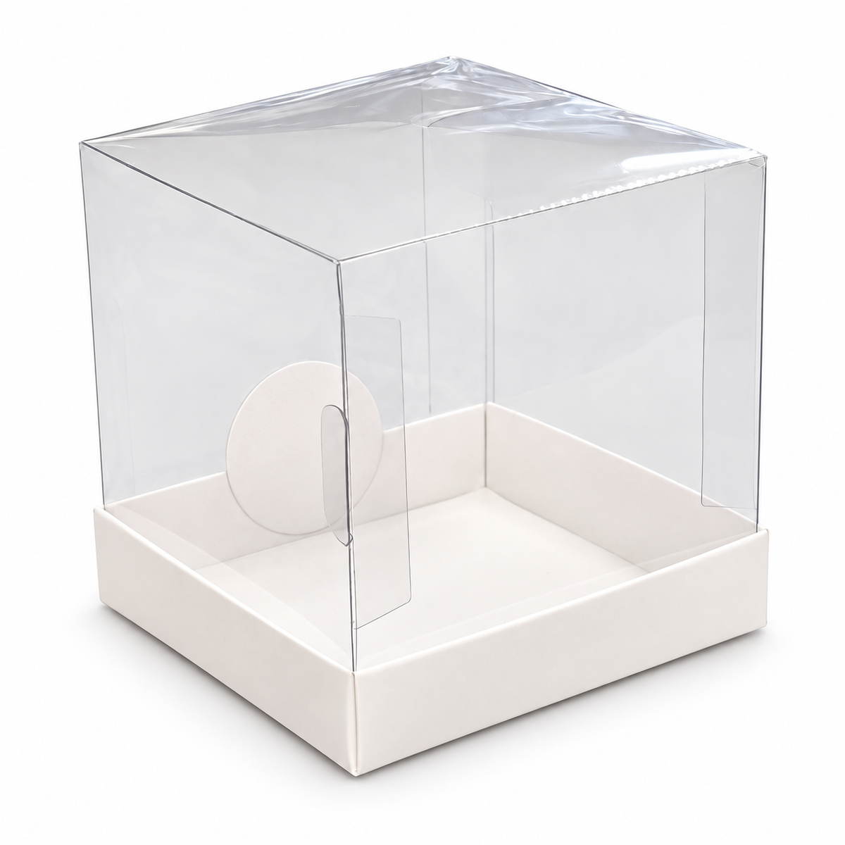 Clear Mini Cake Boxes with White or Kraft Base – Pack of 10