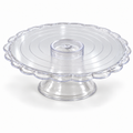 Clear Scalloped Edge Pedestal Cake Stand