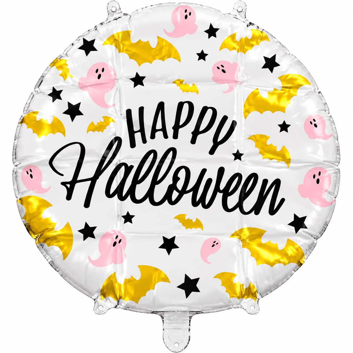 Happy Halloween Foil Balloon – Pink Ghosts & Bats