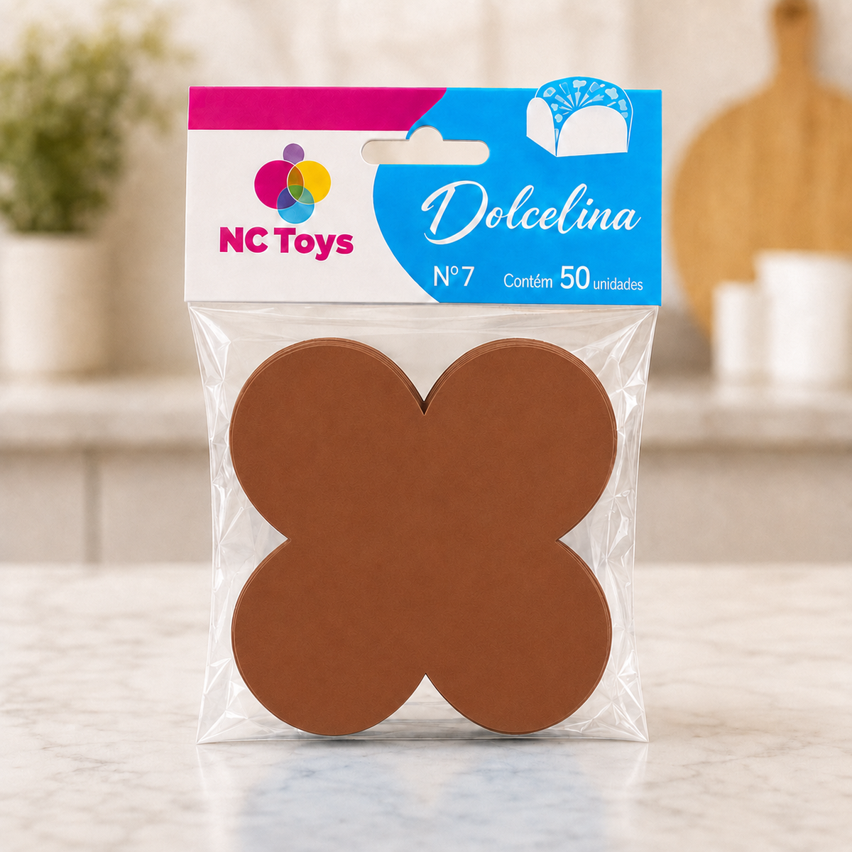 [color:brown] Brown four-petal paper sweet cups packaging
