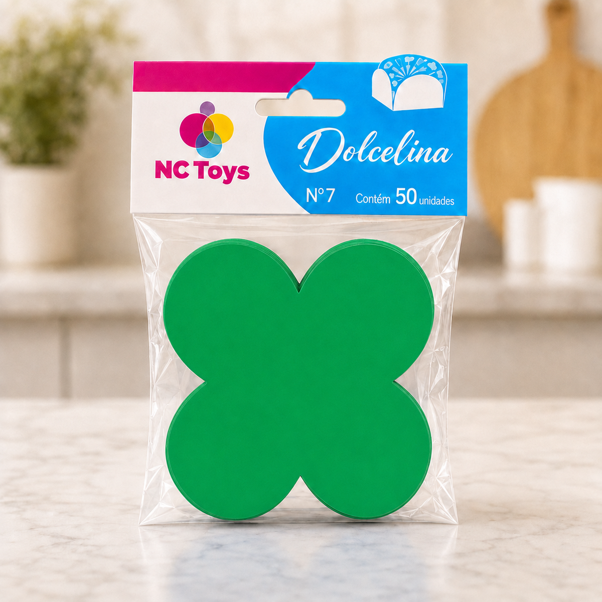 [color:green] Green four-petal paper sweet cups packaging