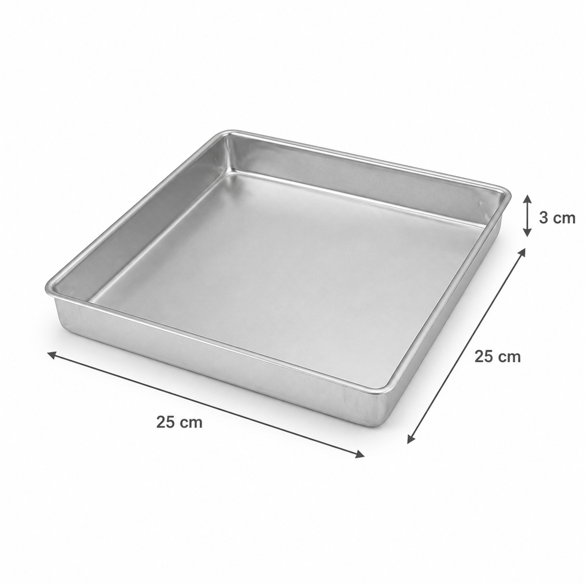 Professional Square Aluminium Brownie Tin – Fixed Base