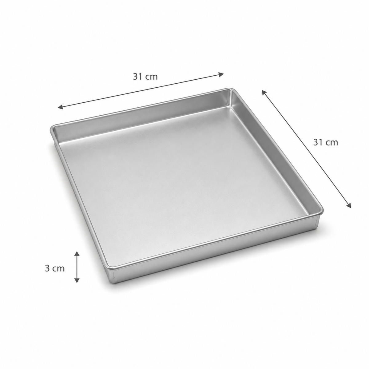 Professional Square Aluminium Brownie Tin – Fixed Base