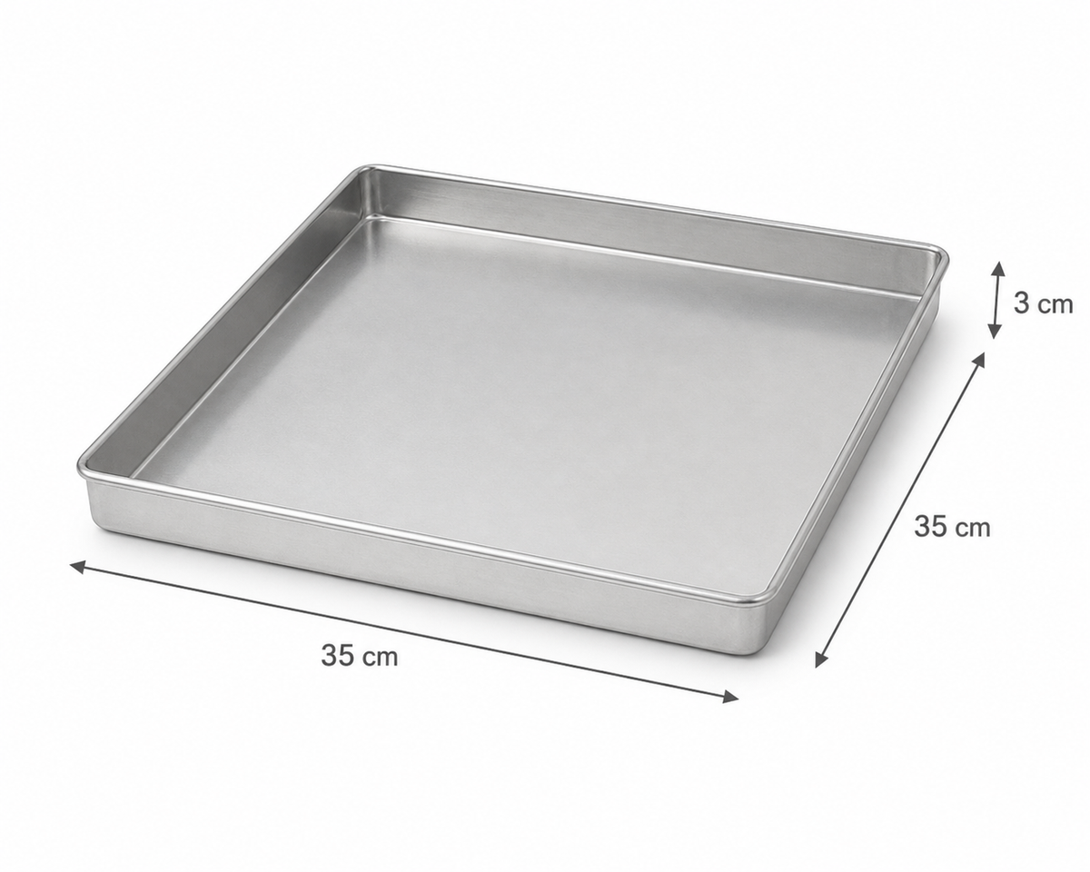 Professional Square Aluminium Brownie Tin – Fixed Base