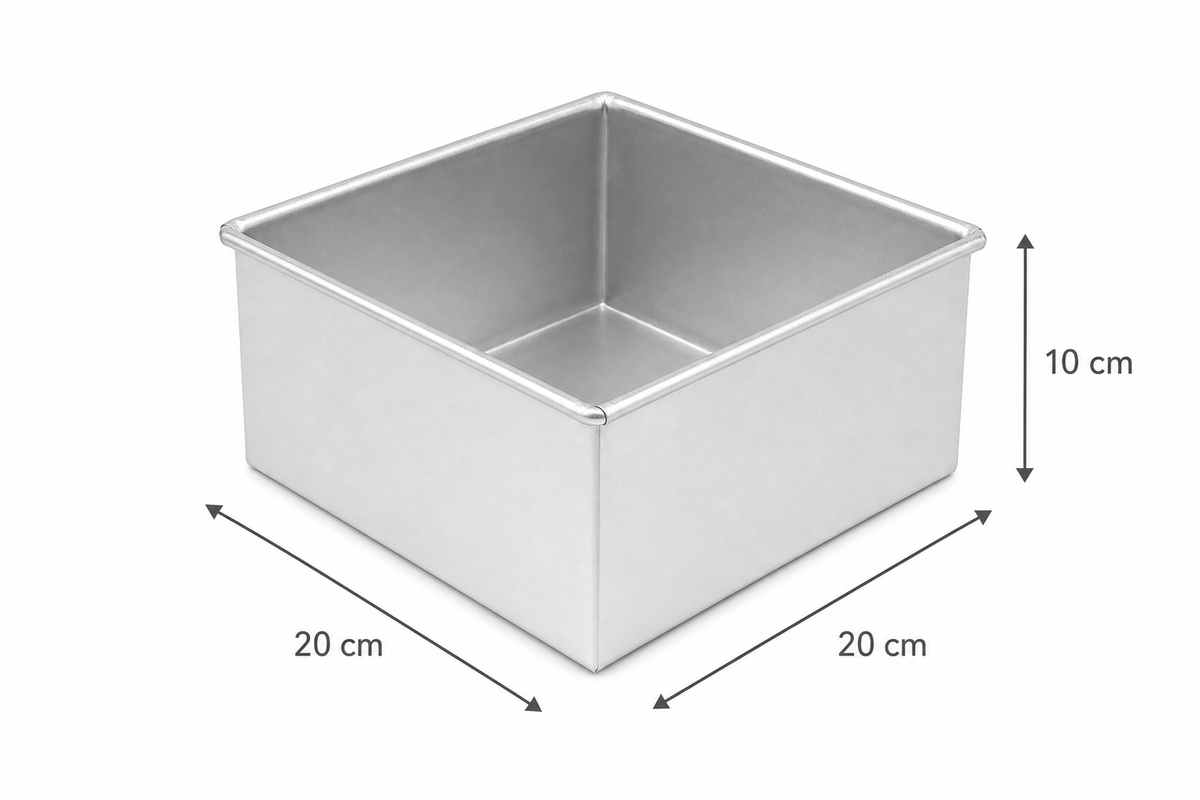 Professional Deep Square Aluminium Cake Tin – 10 cm