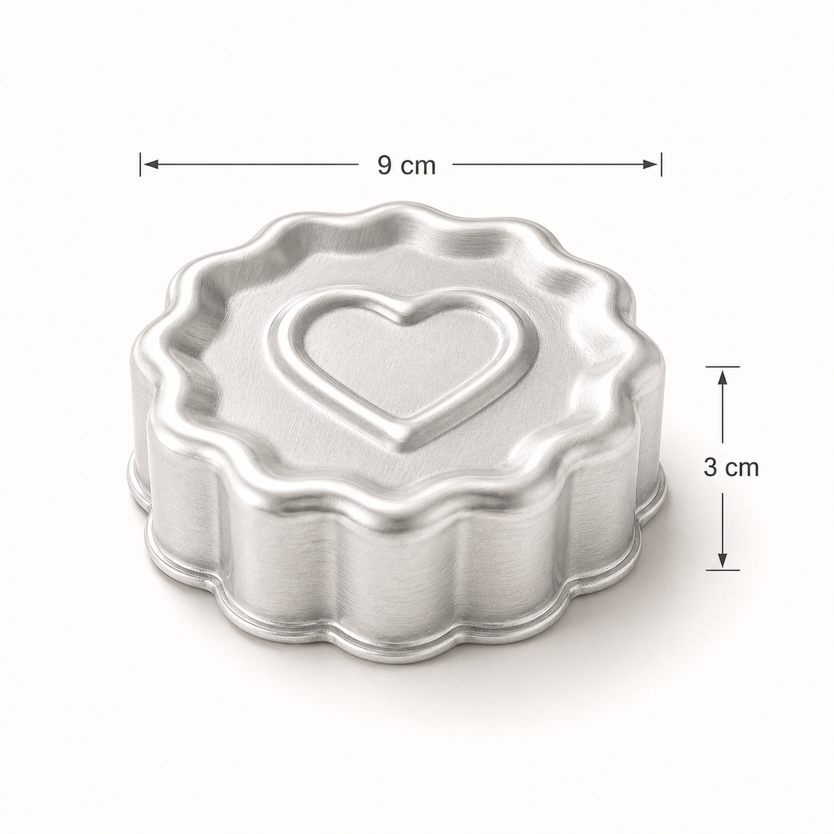 Decorative Round Recessed Heart Cake Tin