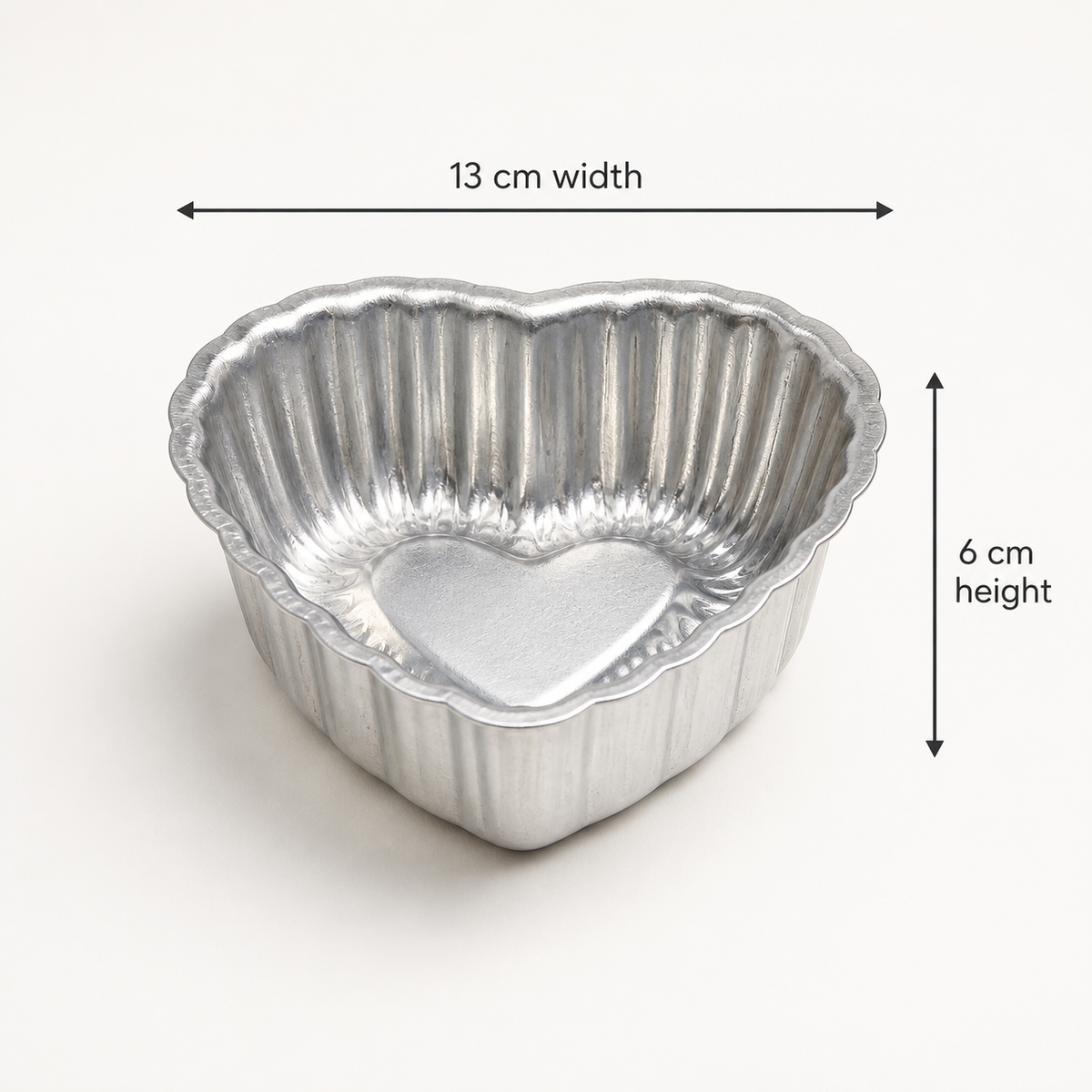 Fluted Heart-Shaped Aluminium Cake Tin