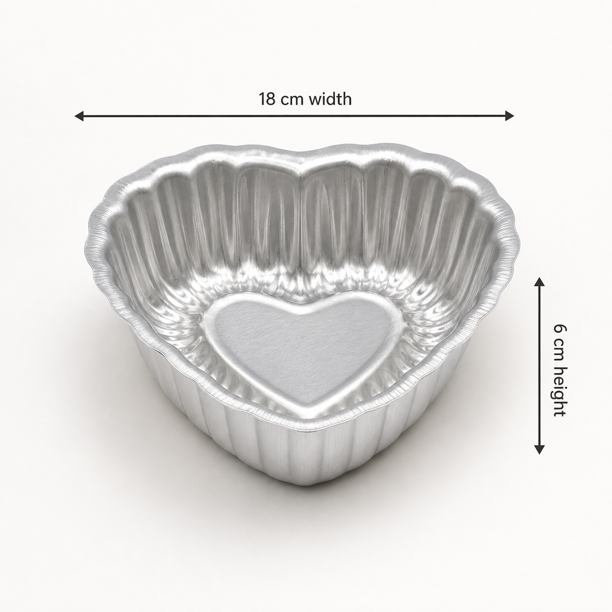 Fluted Heart-Shaped Aluminium Cake Tin