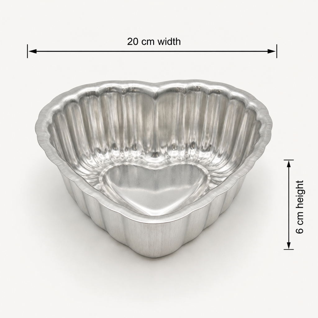 Fluted Heart-Shaped Aluminium Cake Tin
