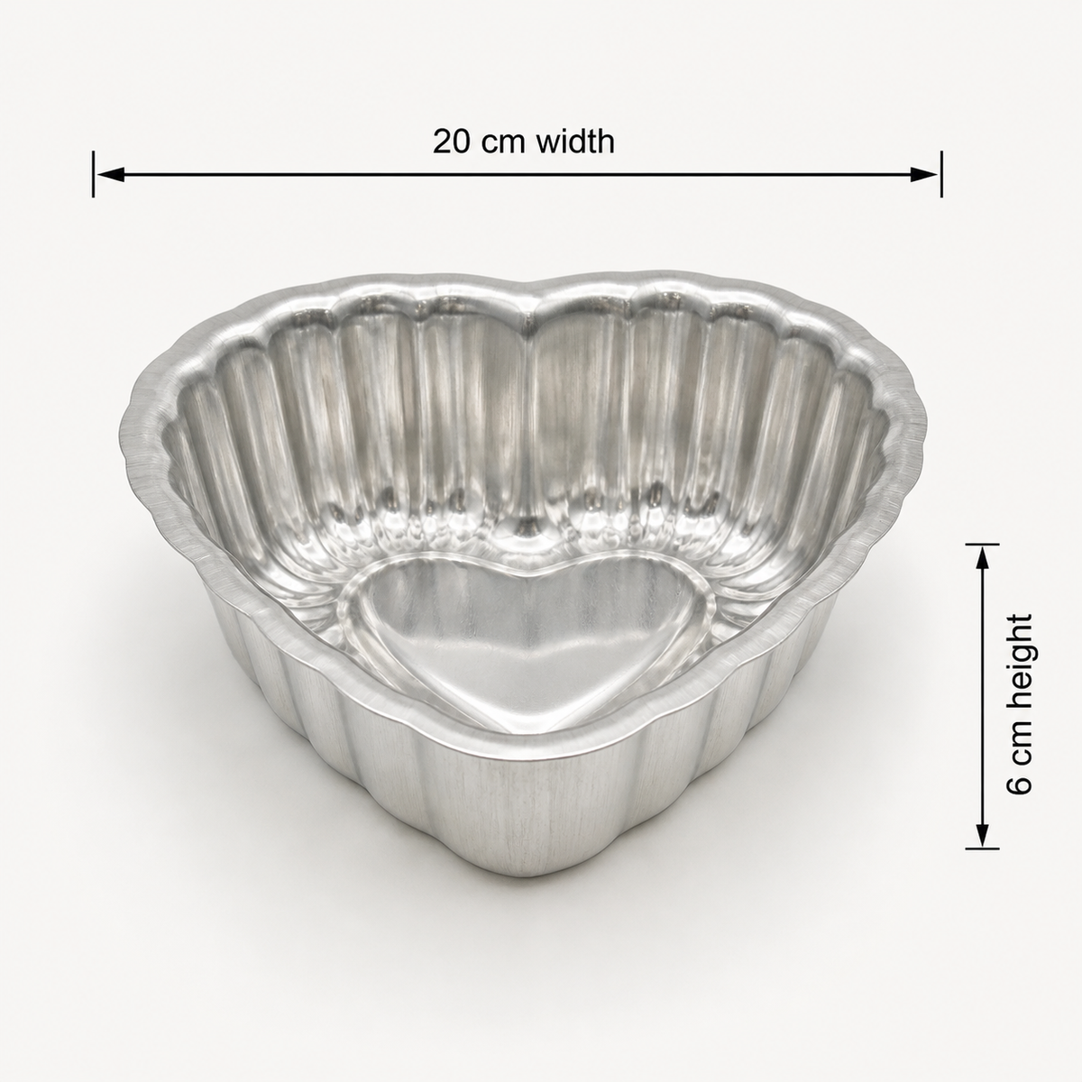 Fluted Heart-Shaped Aluminium Cake Tin