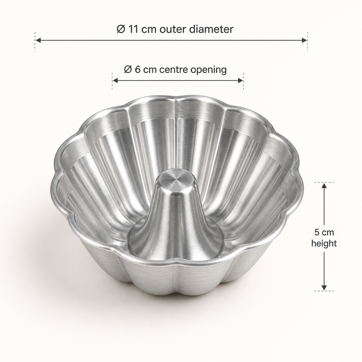 Mini Fluted Ring Aluminium Dessert Tin – 11 cm