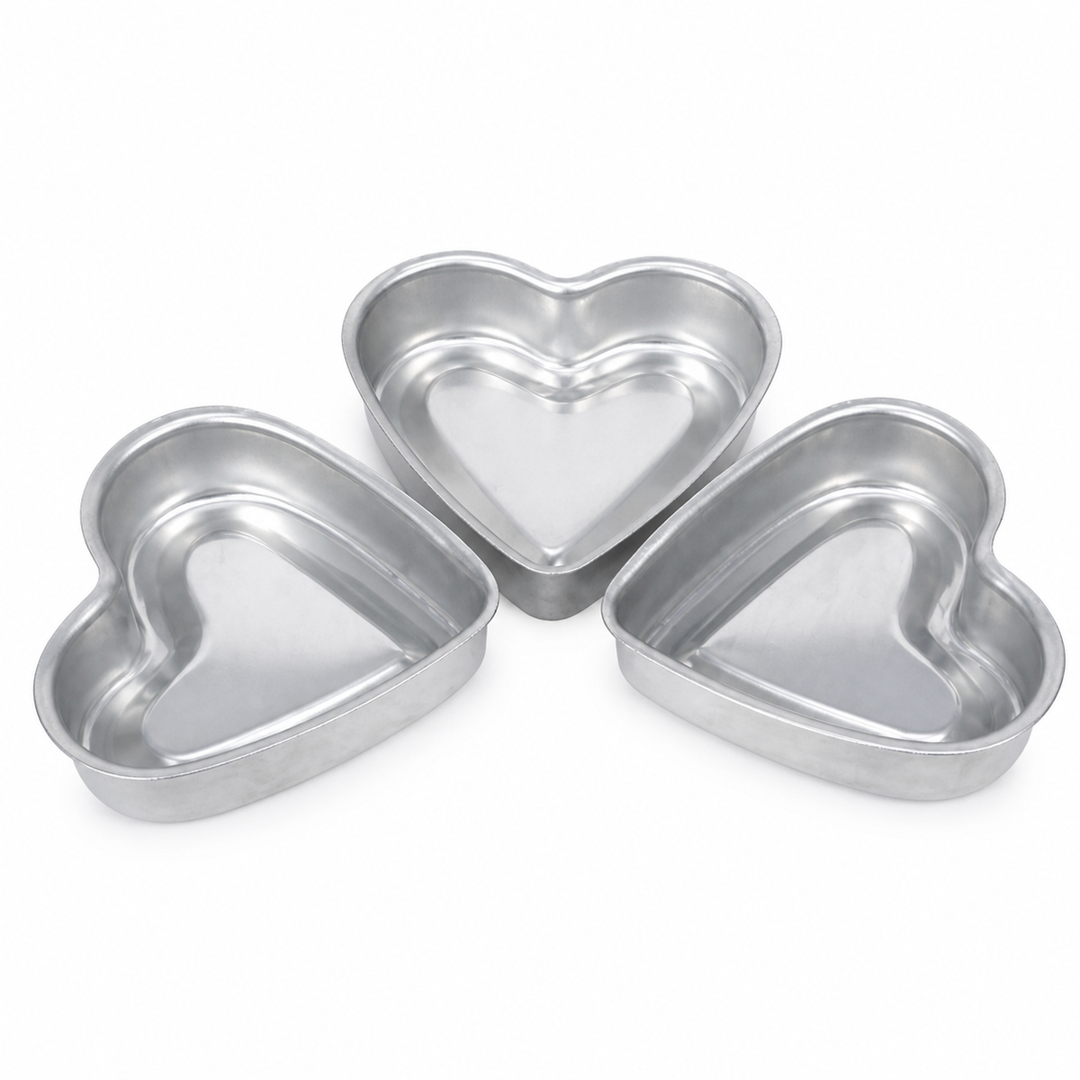 Mini Indented Heart Cake Tins – Set of 3 – 8 cm