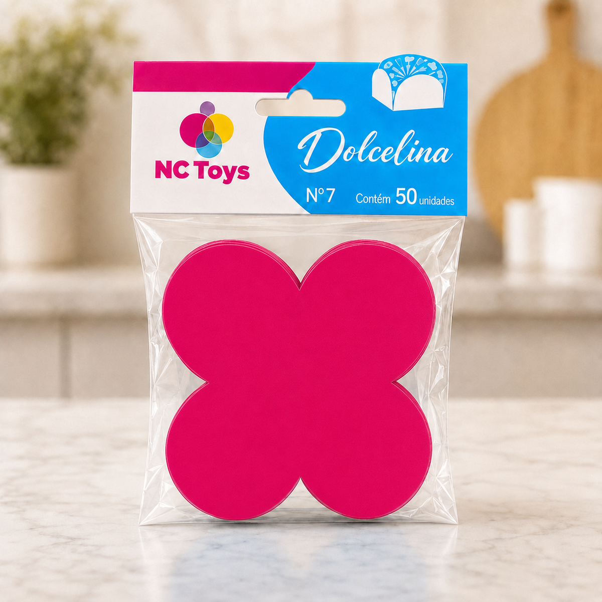 [color:pink] Pink four-petal paper sweet cups packaging